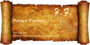 Hanga Ferenc névjegykártya
